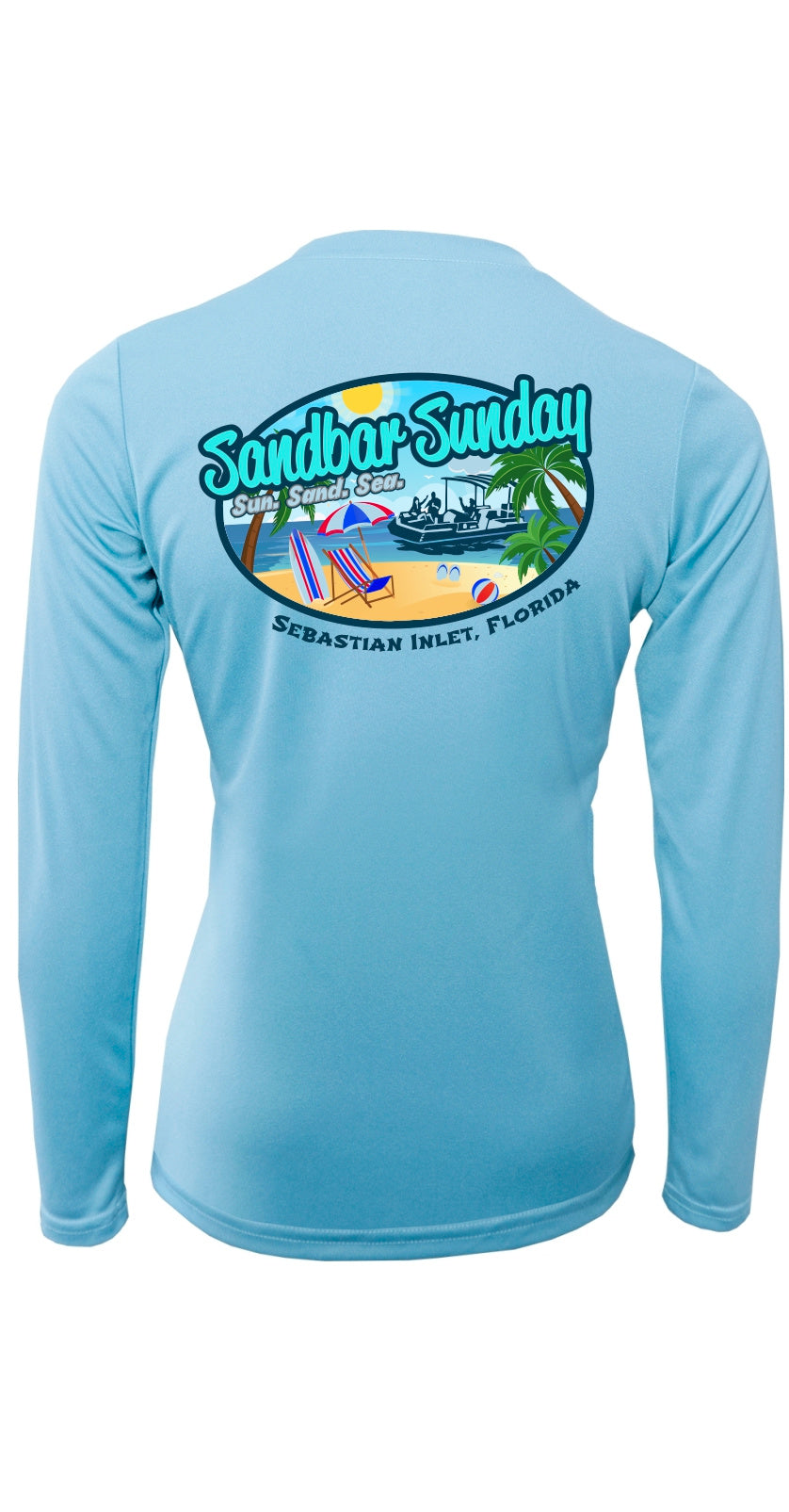 Sandbar Beach Logo Ladies Long Sleeve Sun Shirt With S.I.