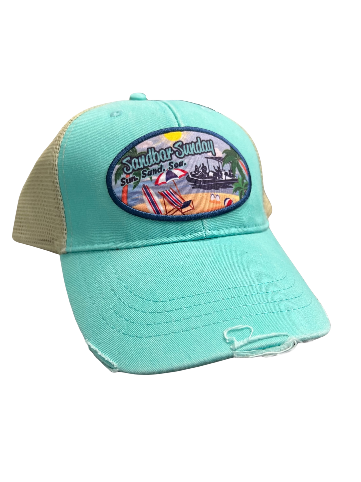 Sandbar Sunday Beach Logo Trucker Hat