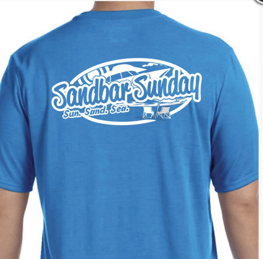 Sandbar Sunday Men's Short Sleeve Performance Tee in Sapphire