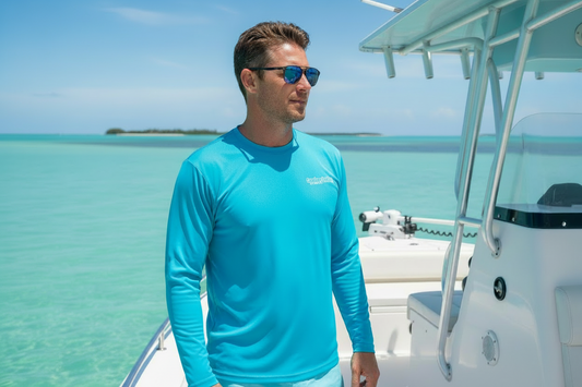 Mens Flag Sun Shirt in Atomic Blue