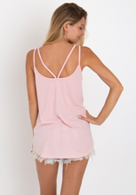 Strappy Vintage Washed Tank in Light Pink