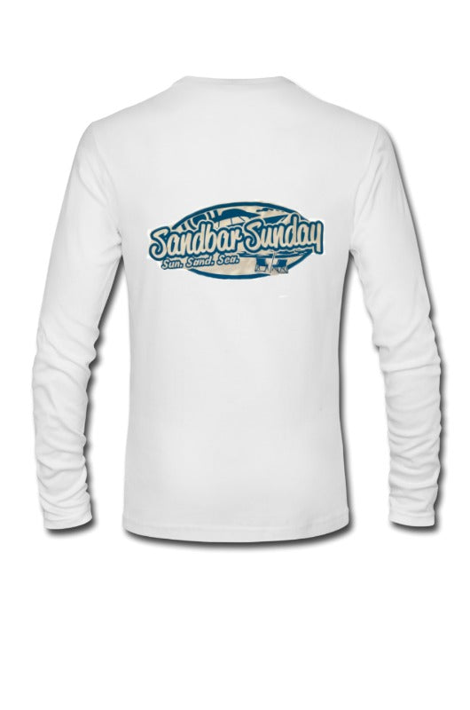 Long Sleeve Performace Tee with Royal Blue Logo, Sebastian Inlet